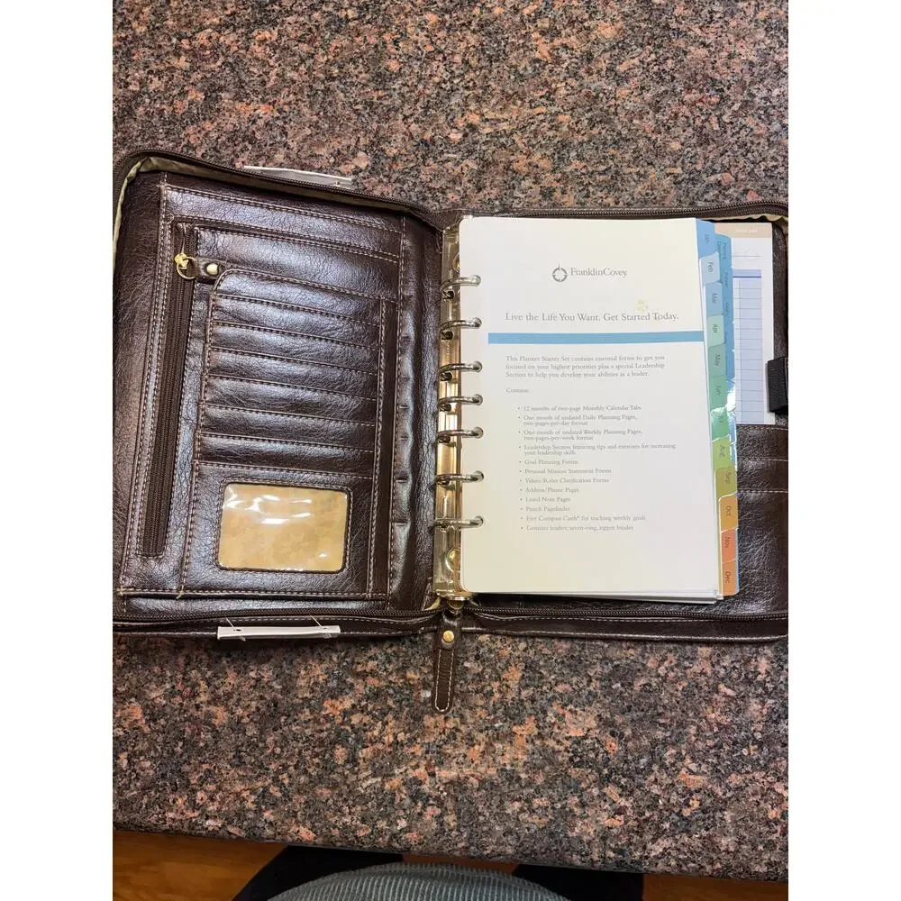 Franklin Covey Classic Brown Planner Starter System NIB